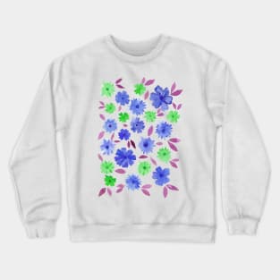 Loose floral - blue and green Crewneck Sweatshirt